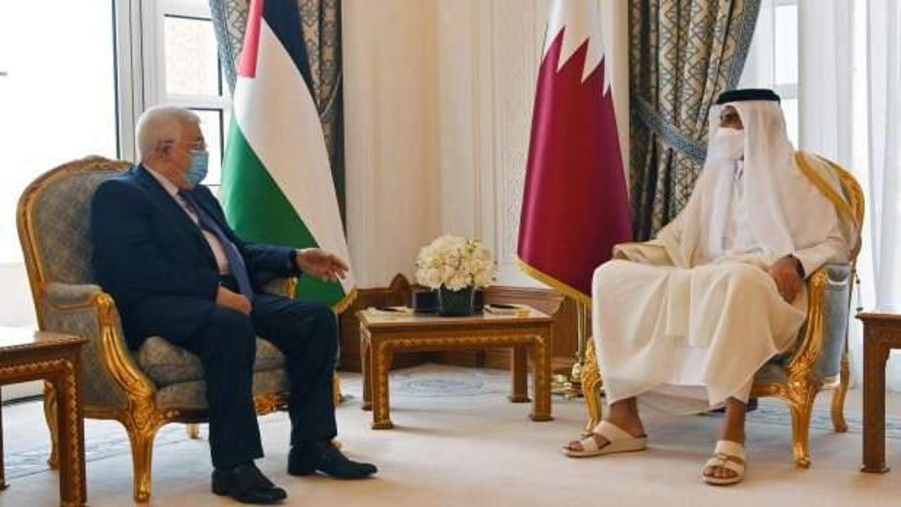 Filistin Devlet Başkanı Abbas Katar Emiri Al Sani ile Filistin'i görüştü