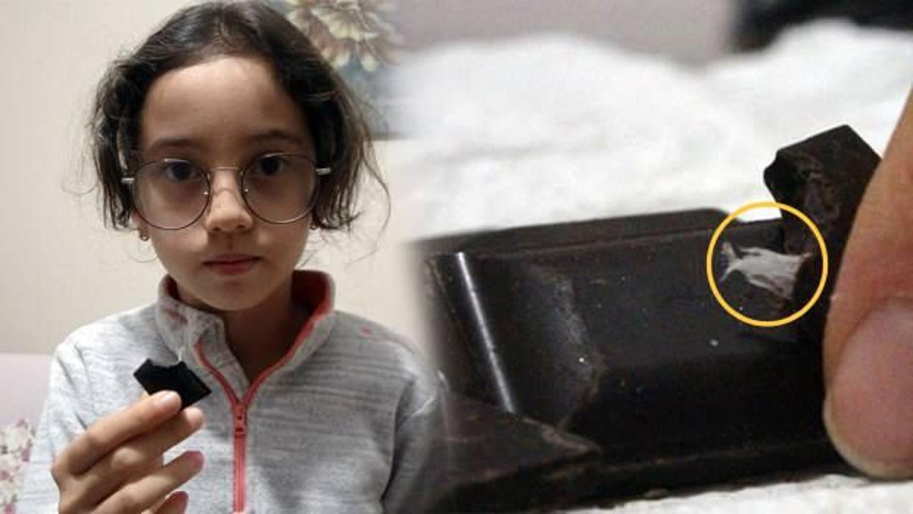 Çanakkale'de 8 yaşındaki Nisanur'un çikolatasının içinden poşet çıktı