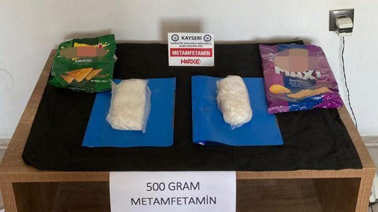 Kayseri'de cips paketine uyuşturucu gizleyen şüpheli yakalandı