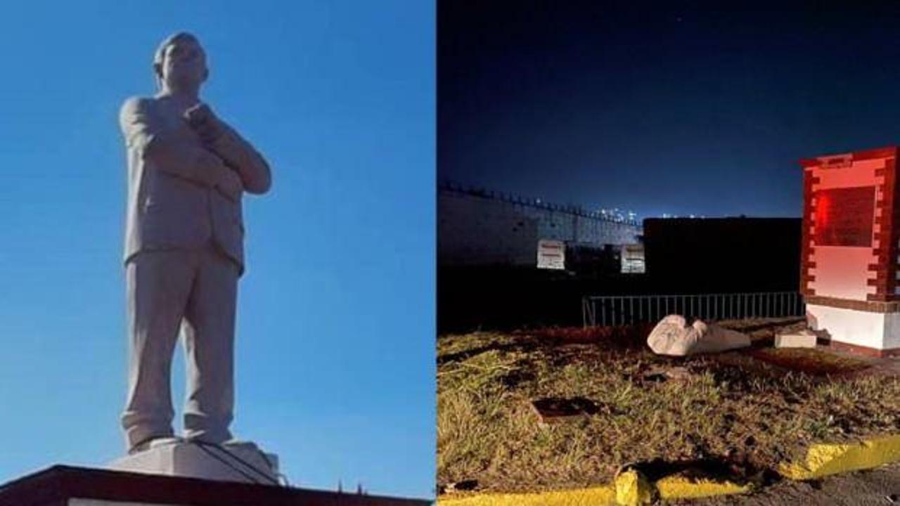 Meksika’da Devlet Başkanı Obrador’un heykeli yıkılarak kafası koparıldı