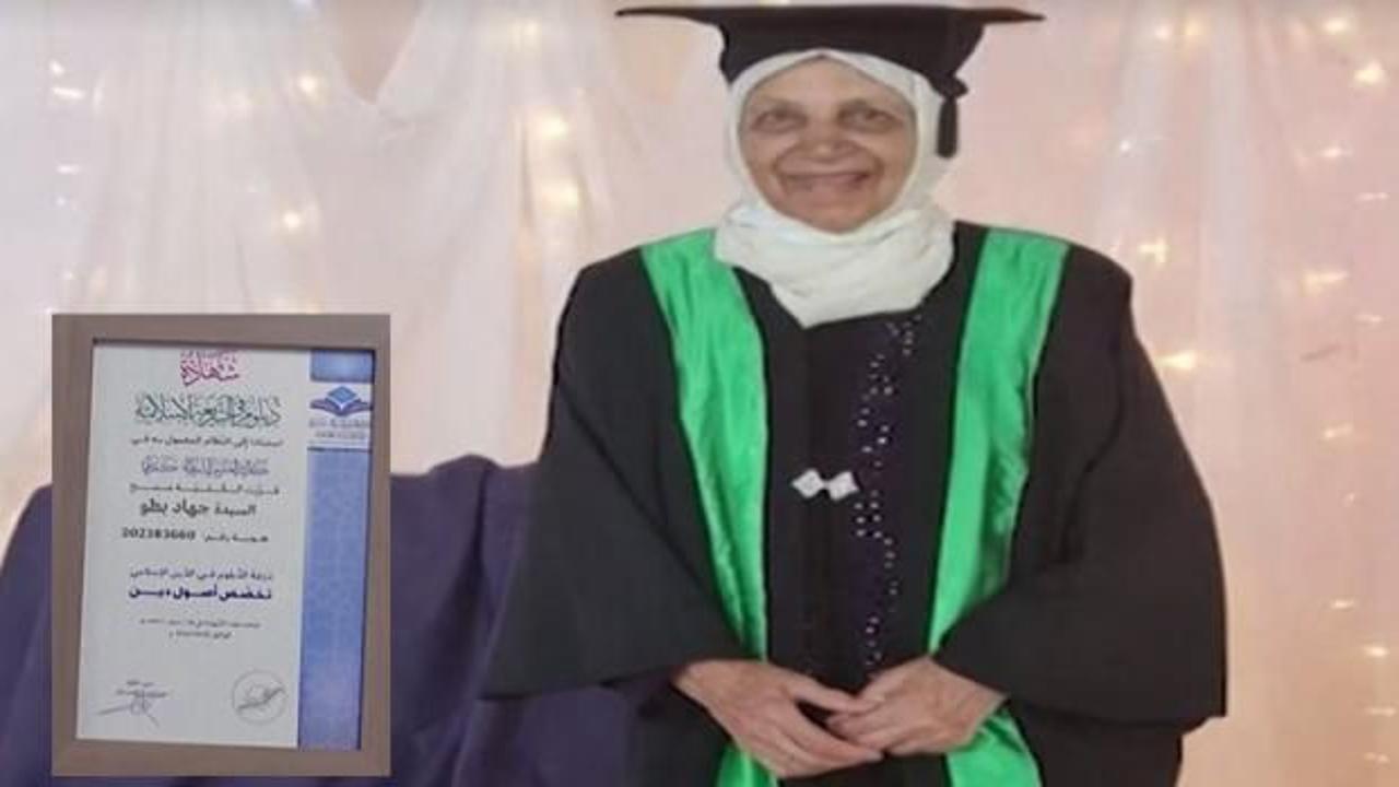 Filistinli kadın 85 yaşında üniversiteden mezun oldu