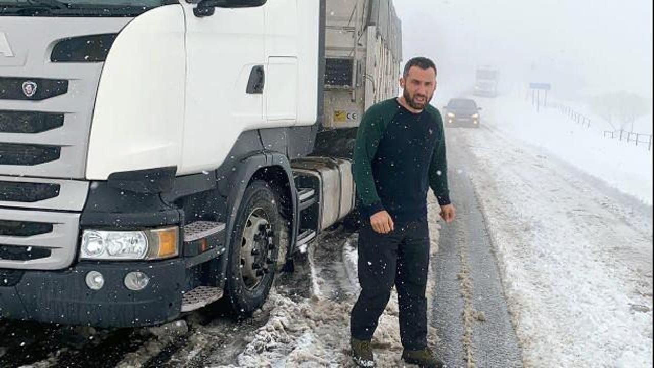 Muş'ta kar nedeniyle 8 tır şoförü mahsur kaldı