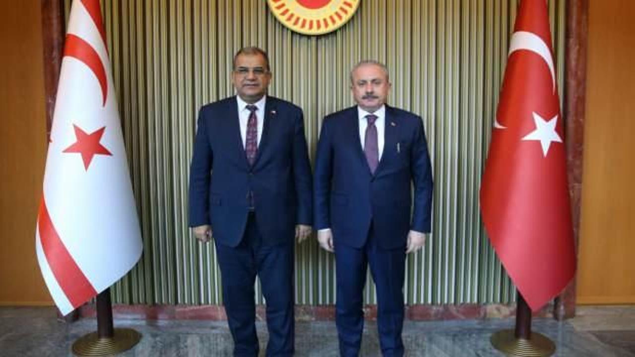TBMM Başkanı Şentop, KKTC Başbakanı Faiz Sucuoğlu'nu kabul etti