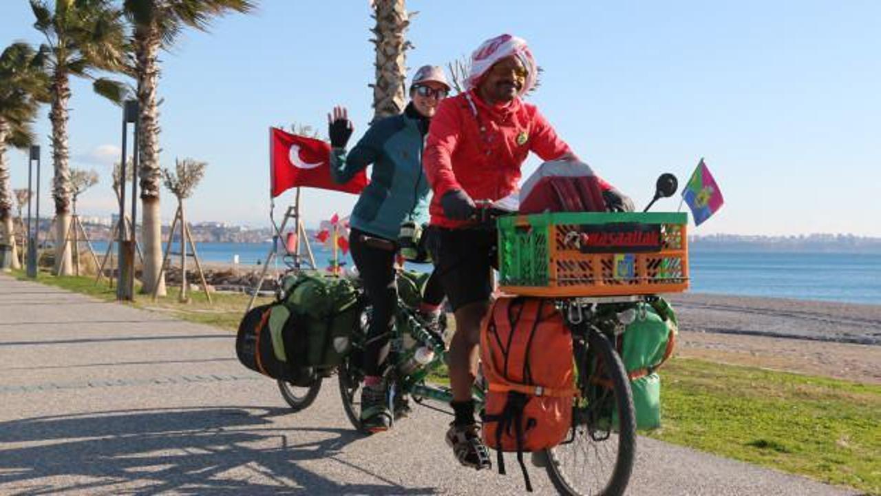 1,5 yıl önce bisikletle Fransa'dan yola çıkan çift Türk misafirperverliğine hayran kaldı