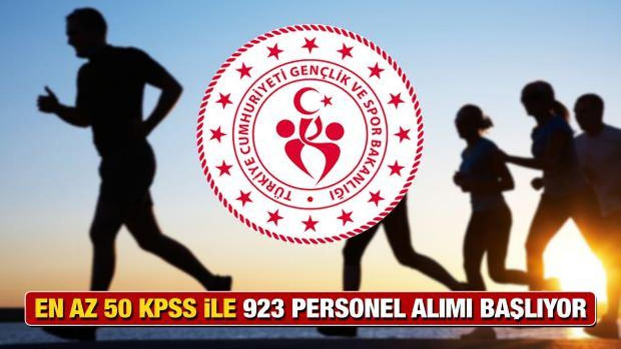 Gençlik Bakanlığı KPSS 50 puan ile 923 personel alım ilanı! Başvurula ne zaman bitiyor?