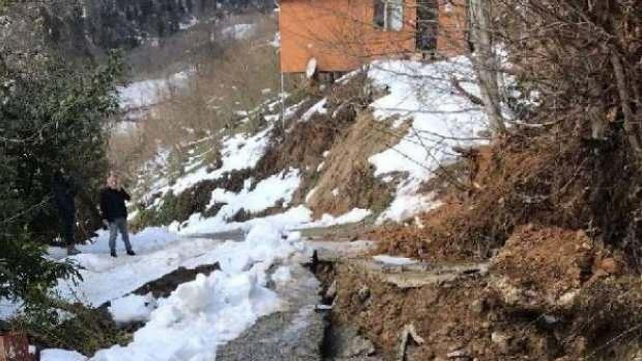Trabzon'da heyelan: 2 ev tahliye edildi