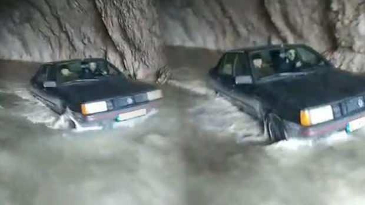 Erzincan&rsquo;ın 132 yılda tamamlanan taş yolu suyla doldu!