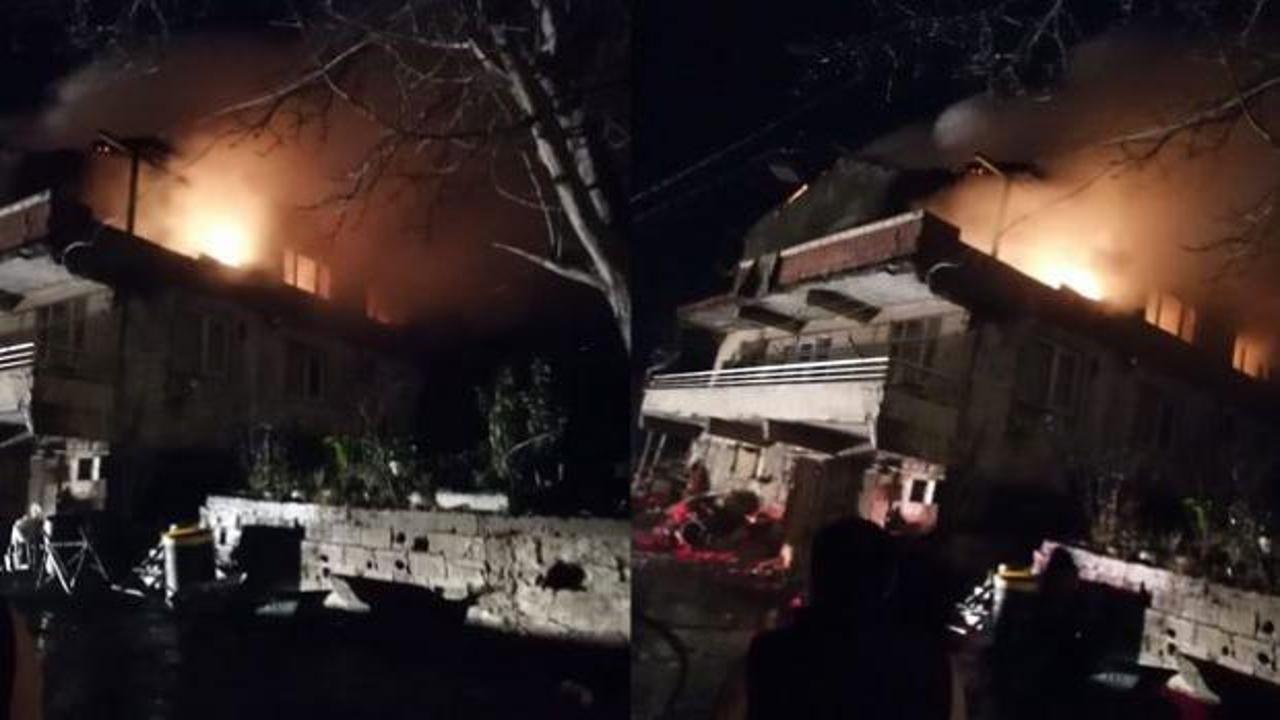 Sakarya&rsquo;da korkutan yangın! İki katlı ev alevlere teslim oldu