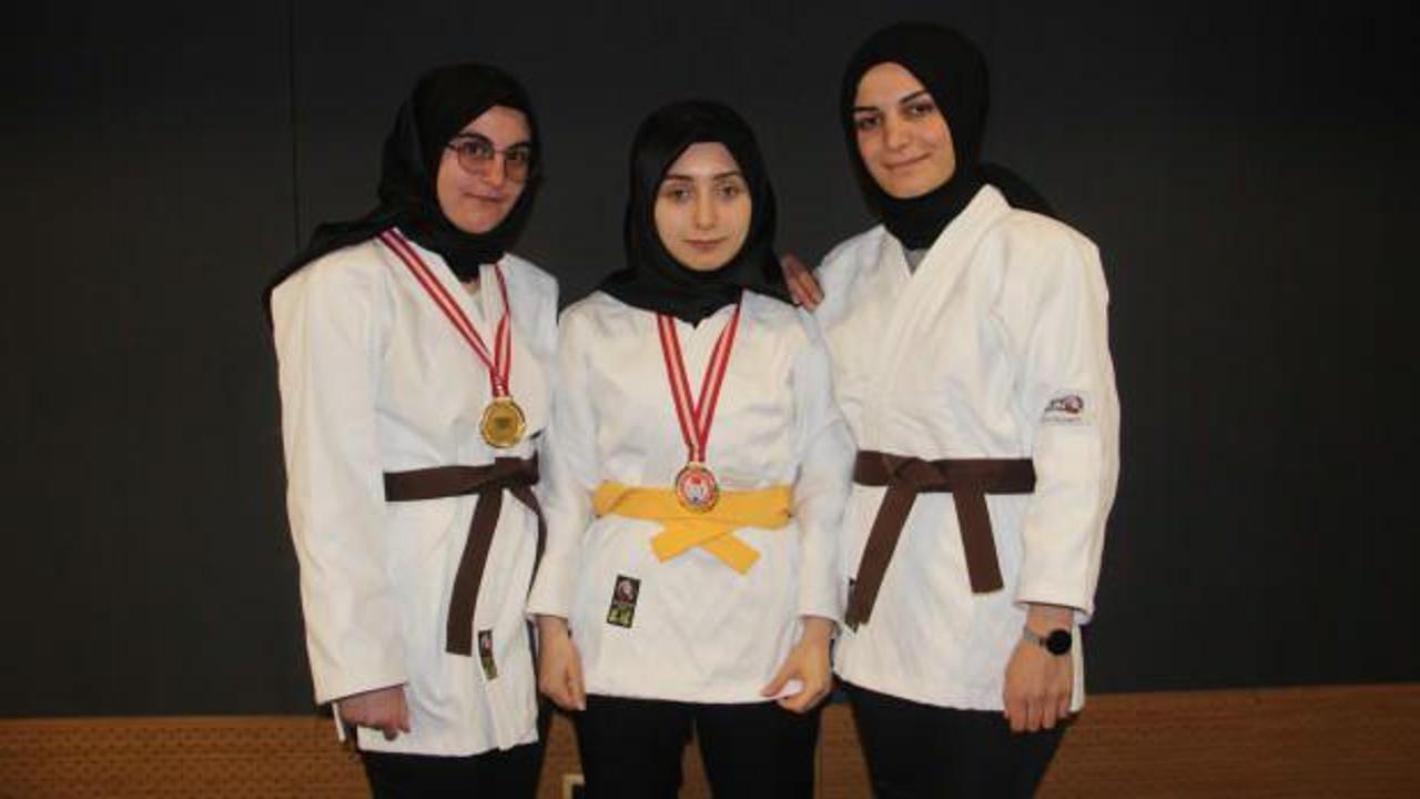 Erzurum'da görme engelli 3 genç kız evde antrenman yaparak judoda altın madalya kazandı