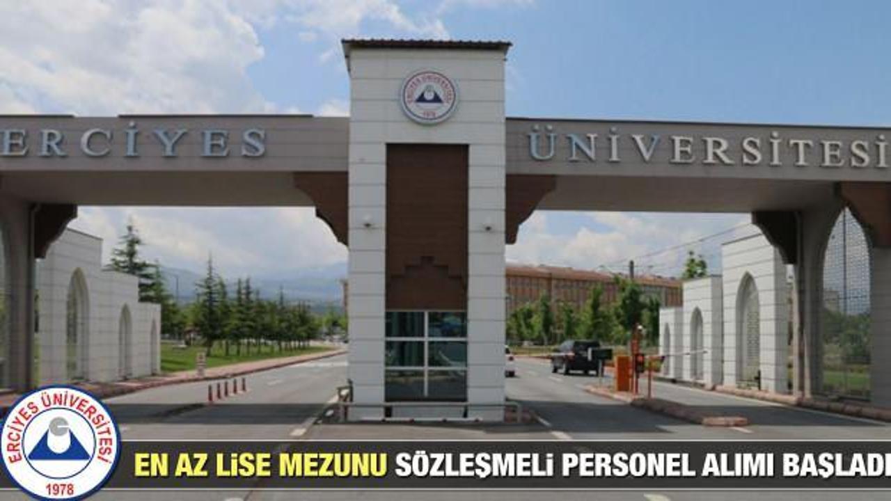 Erciyes Üniversitesi en az KPSS 60 puan ile personel alım ilanı! Başvuru için bugün son...