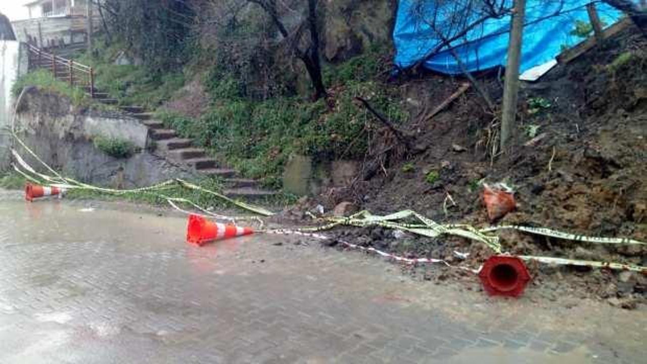 Zonguldak’ta heyelan! İki katlı evin bahçesi çöktü