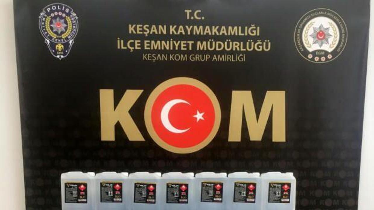 Edirne'de sahte içki operasyonu: 125 litre etil alkol el geçirildi!