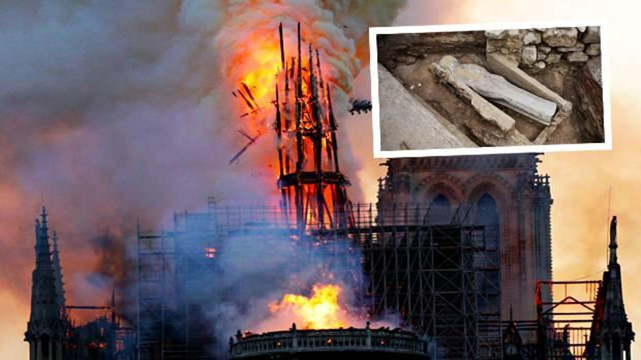 Yanan Notre Dame'ın restorasyonunda 700 yıllık lahit bulundu