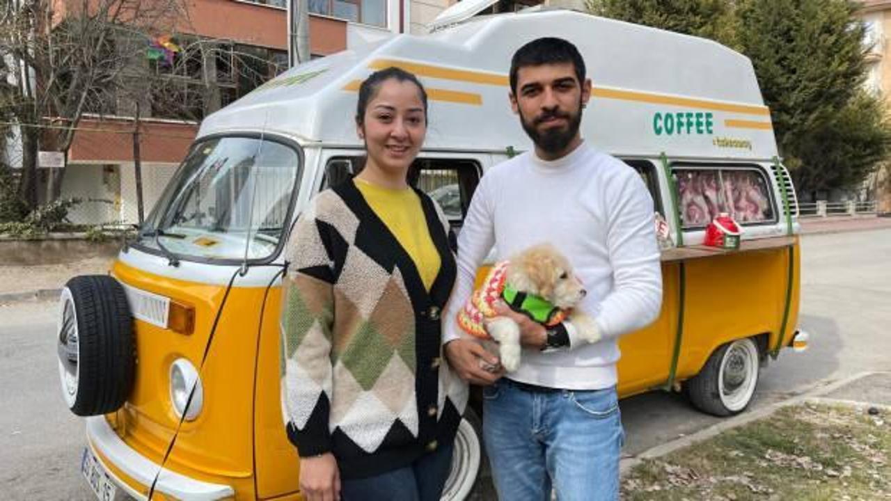 2 ay &ouml;nce evlendiler, kahve satarak T&uuml;rkiye&rsquo;yi geziyorlar   