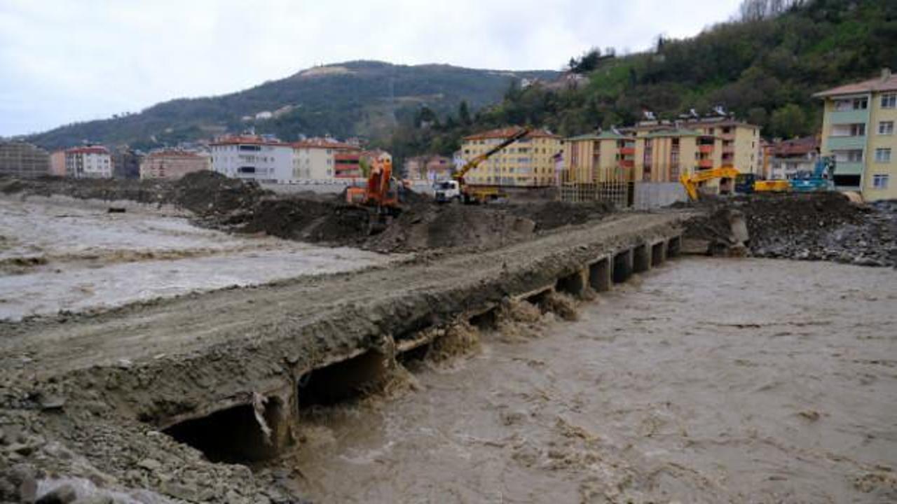 Bozkurt'ta hasar gören geçici köprü onarıldı