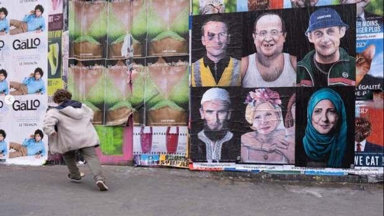 Fransız sokak sanat&ccedil;ısı, siyaset&ccedil;ileri karşı oldukları profillerle yansıtıyor