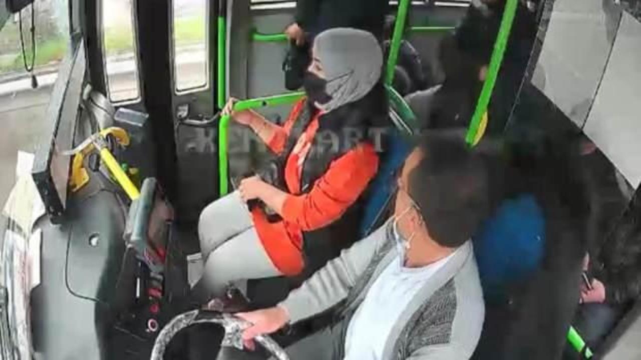 Halk otobüsünde fenalaşan genç kızı şoför hastaneye yetiştirdi