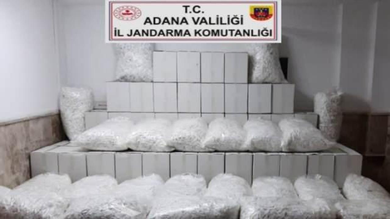 Adana'da kaçak makaron ve sigara operasyonu