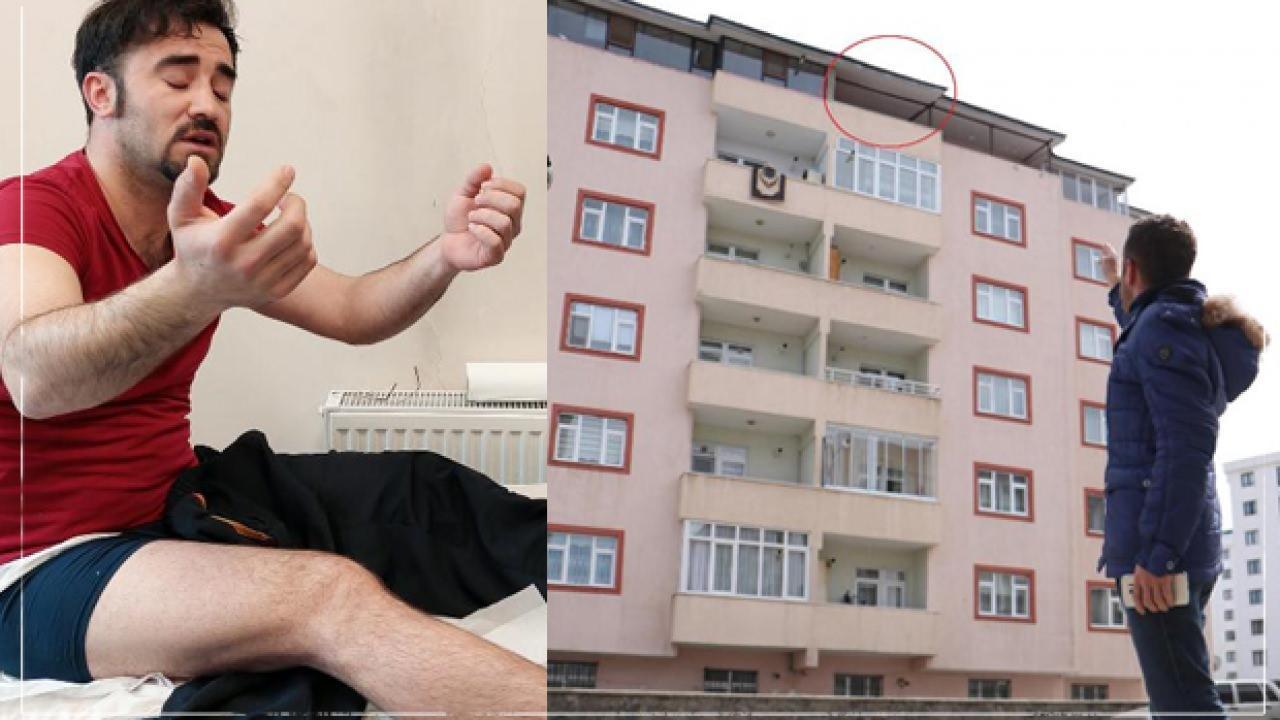 6'ncı kattan düşen çocuğun hayatını bacağı ile kurtardı
