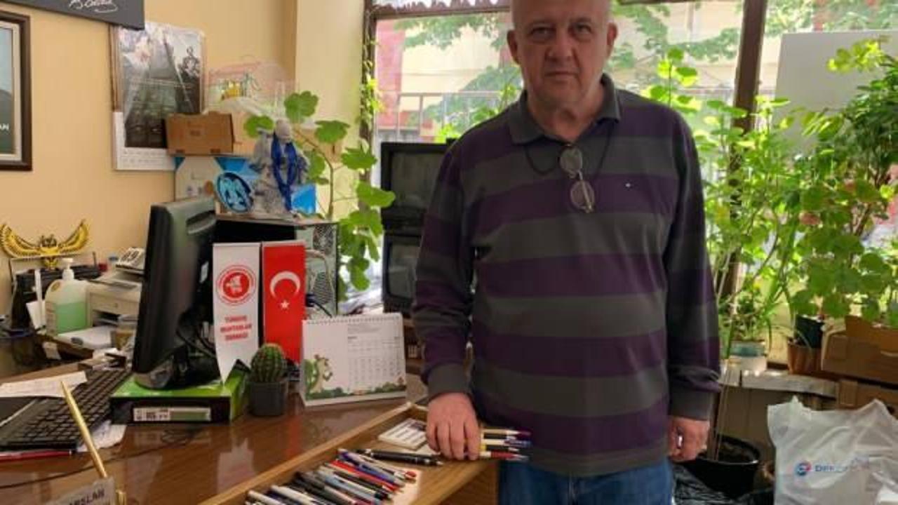 Muhtardan &ouml;rnek davranış! İhtiyacı olan &ouml;ğrencilere &uuml;cretsiz kalem