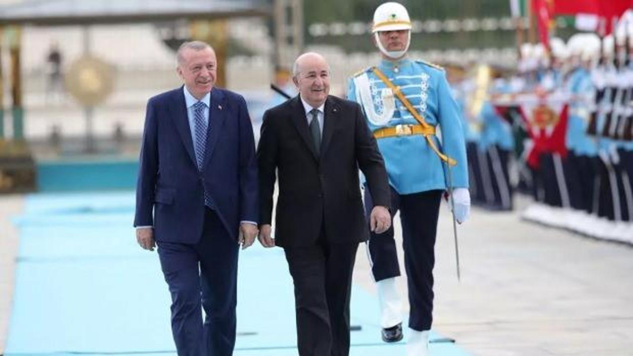 Cumhurbaşkanı Erdoğan, Cezayir Cumhurbaşkanı Tebbun'u resmi törenle karşıladı