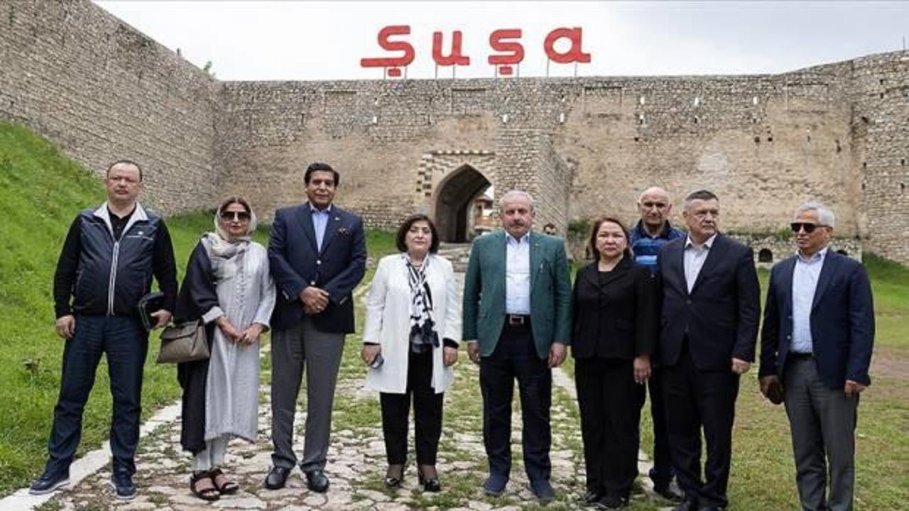 TBMM Başkanı Şentop, Karabağ'ın sembol şehri Şuşa'yı ziyaret etti