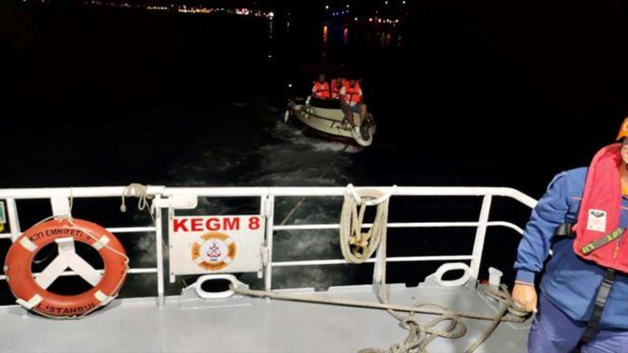 Sarıyer açıklarında sürüklenen tekne kurtarıldı