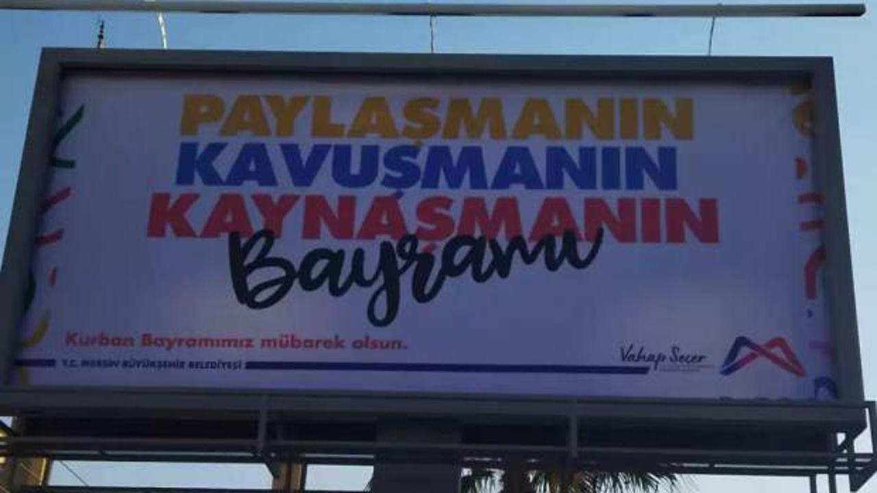 Mersin&rsquo;de PKK sembolleriyle Kurban Bayramı kutlaması afişi!