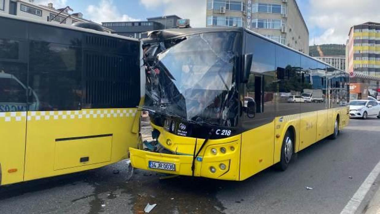 Ataşehir&rsquo;de 2 İETT otob&uuml;s&uuml; birbirine girdi: 1 yaralı