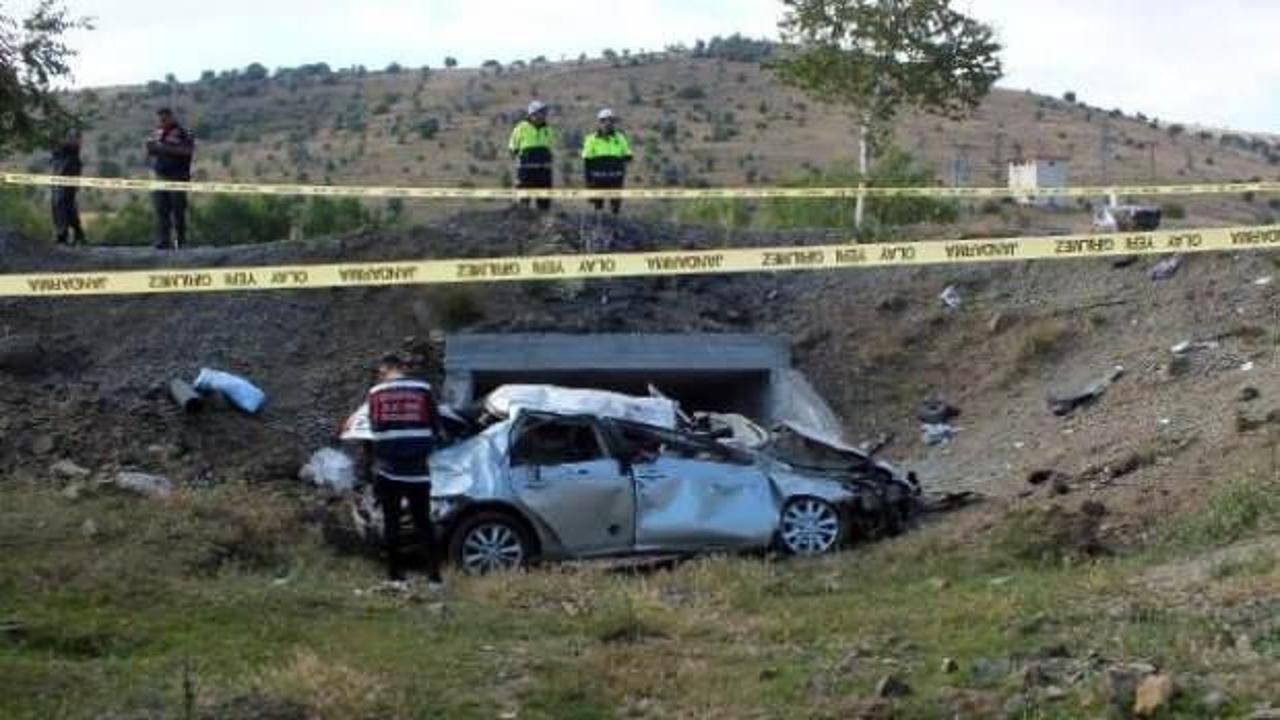 Yozgat'ta otomobil menfeze düştü: 1 ölü, 2 yaralı