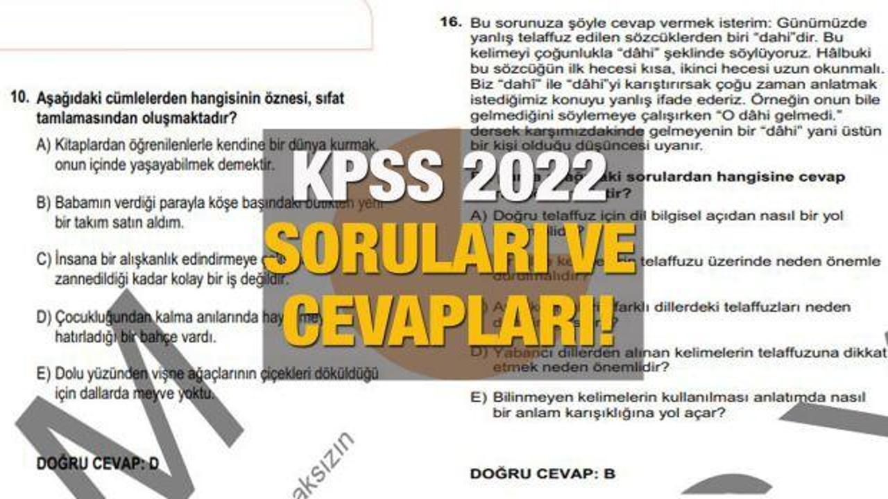 KPSS soruları ve cevap anahtarı: 2022 ÖSYM Genel Yetenek ve Genel Kültür cevap kitapçığı