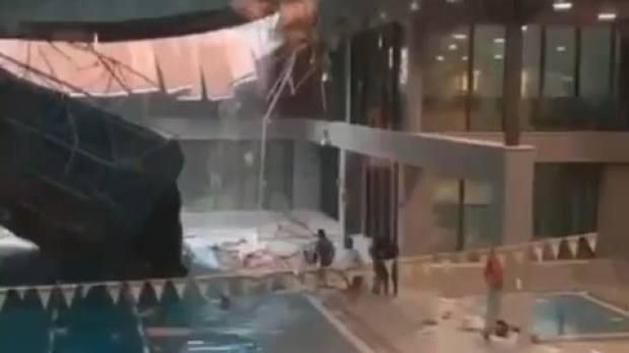 Beykoz'da spor salonunun çatısı çöktü