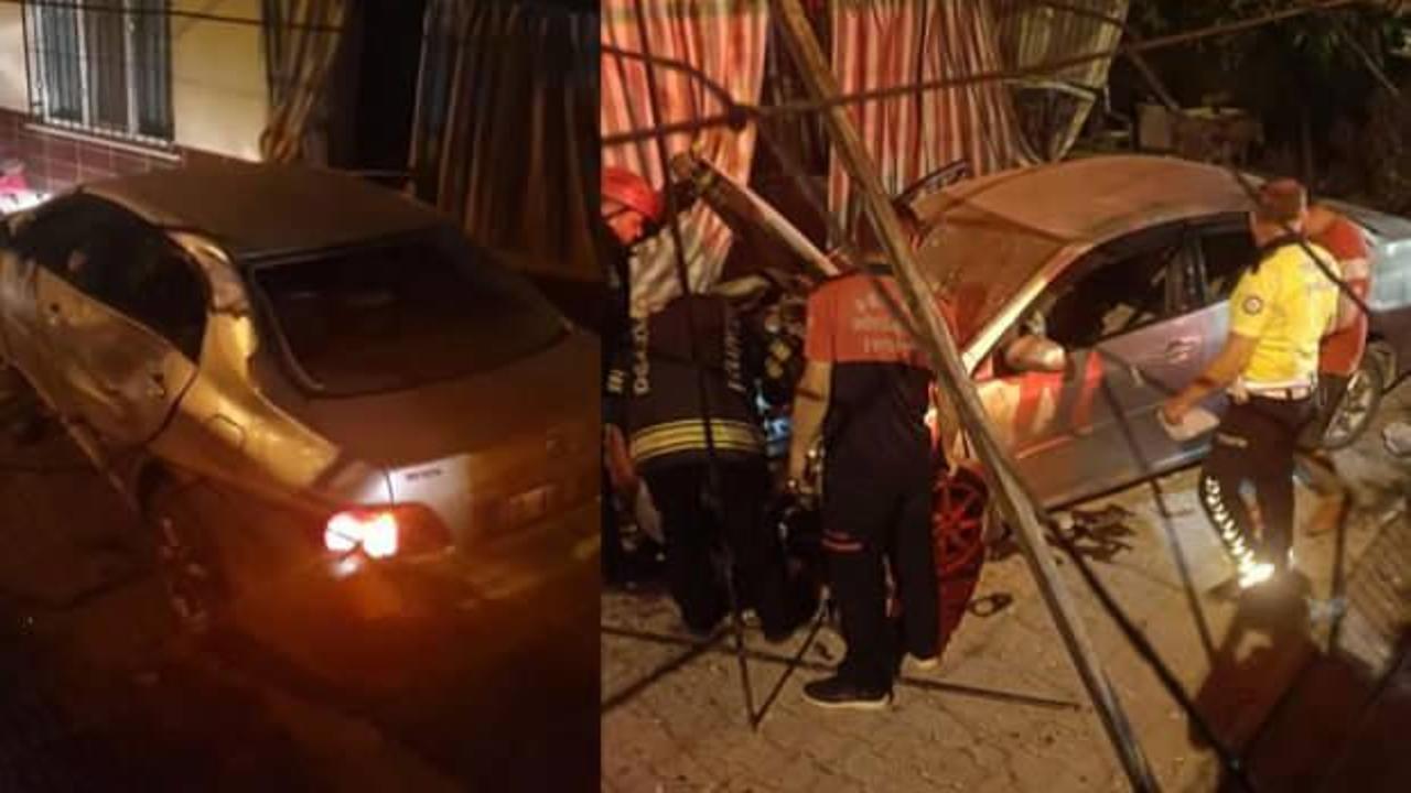 Denizli&rsquo;de kaza! Otomobil bah&ccedil;eye u&ccedil;tu 