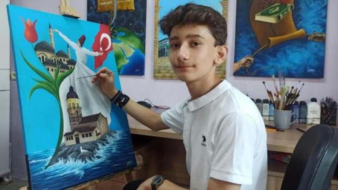 Trafik kazası sonrası resim yapmaya başladı, T&uuml;rkiye birincisi oldu