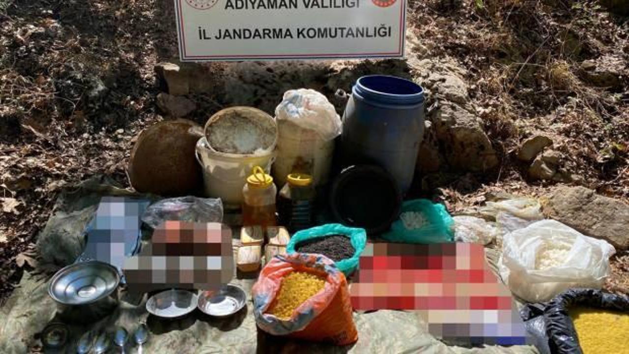 Adıyaman'da PKK'ya ait toprağa gömülü yaşam malzemeleri bulundu