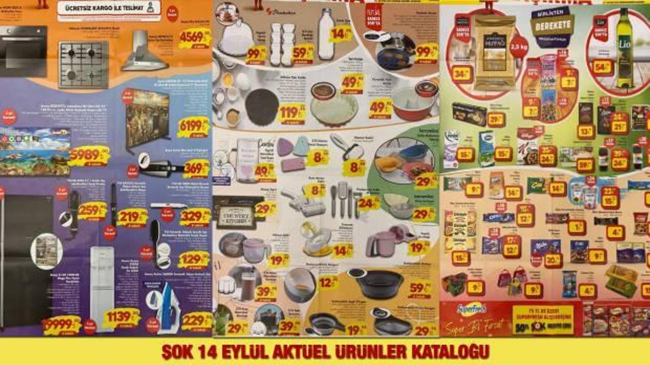 ŞOK 11-14 Eylül Aktüel Ürünler Kataloğu: Buz dolabı, ankastre set, LED TV, mutfak gereçlerinde...