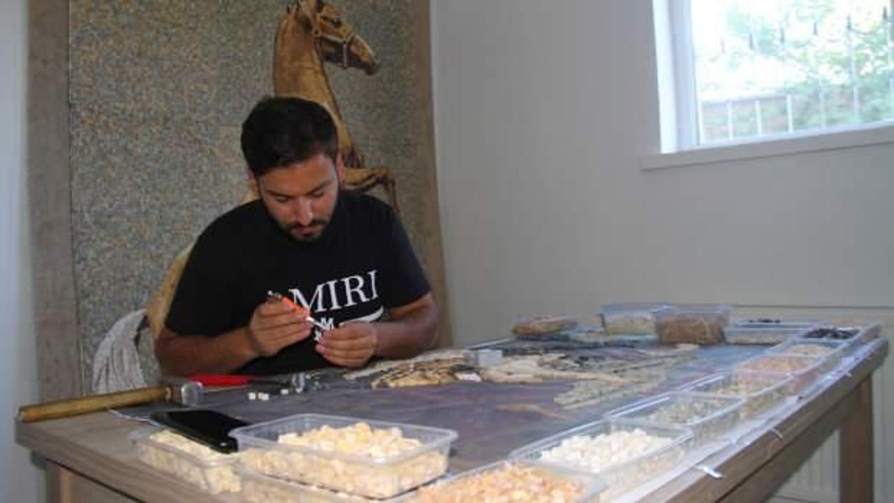 Titanic filminden ilham aldı! Topladığı atık taşları sanat eserine d&ouml;n&uuml;şt&uuml;r&uuml;yor