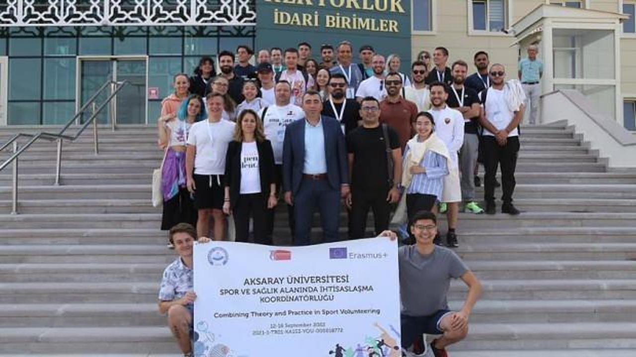 9 ülkeden 40 katılımcı 'Sporda Gönüllülük Projesi' için Aksaray Üniversitesi'ne geldi