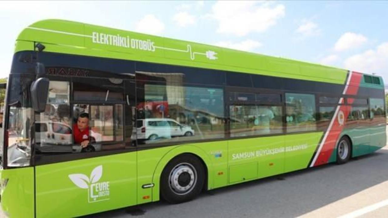 T&uuml;rkiye'de bir ilk! Samsun'da elektrikli otob&uuml;sler şehir i&ccedil;i yolcu taşımaya başladı