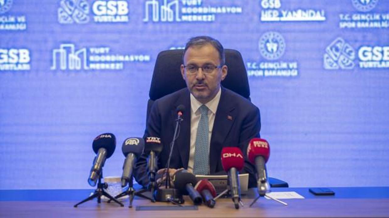 Bakan Kasapoğlu duyurdu: 100 &ouml;ğrenciden 92'si yurtlara yerleştirildi