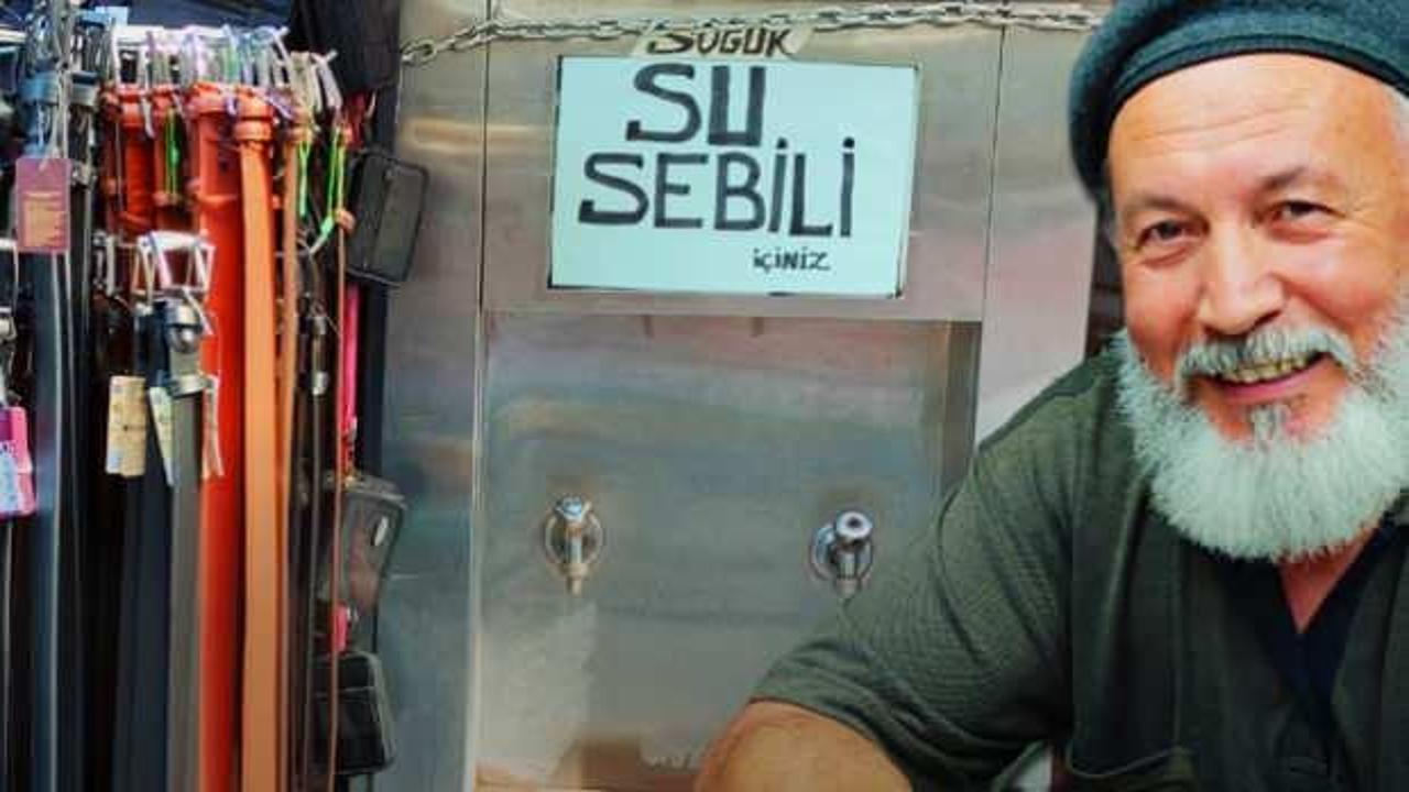 15 yıldır &uuml;cretsiz soğuk su dağıtıyor! Tek amacı hayır duası almak