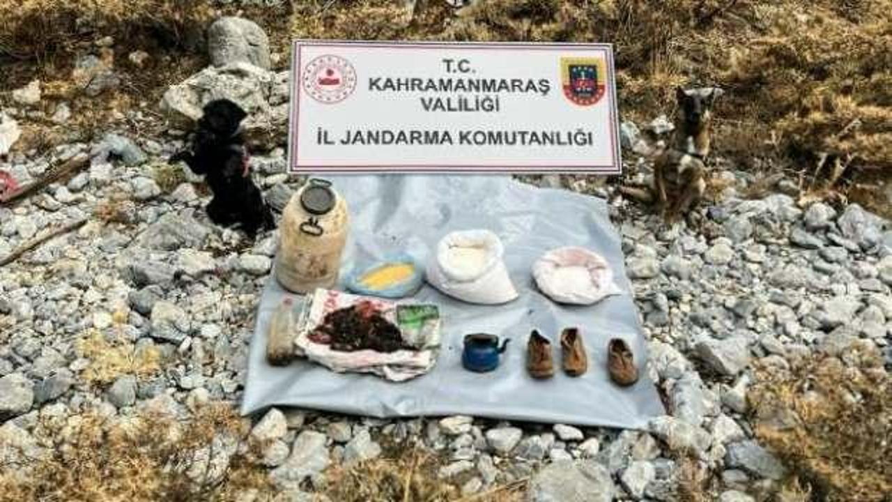 Kahramanmaraş'ta PKK'lı teröristlerin kullandığı yaşam malzemeleri ele geçirildi