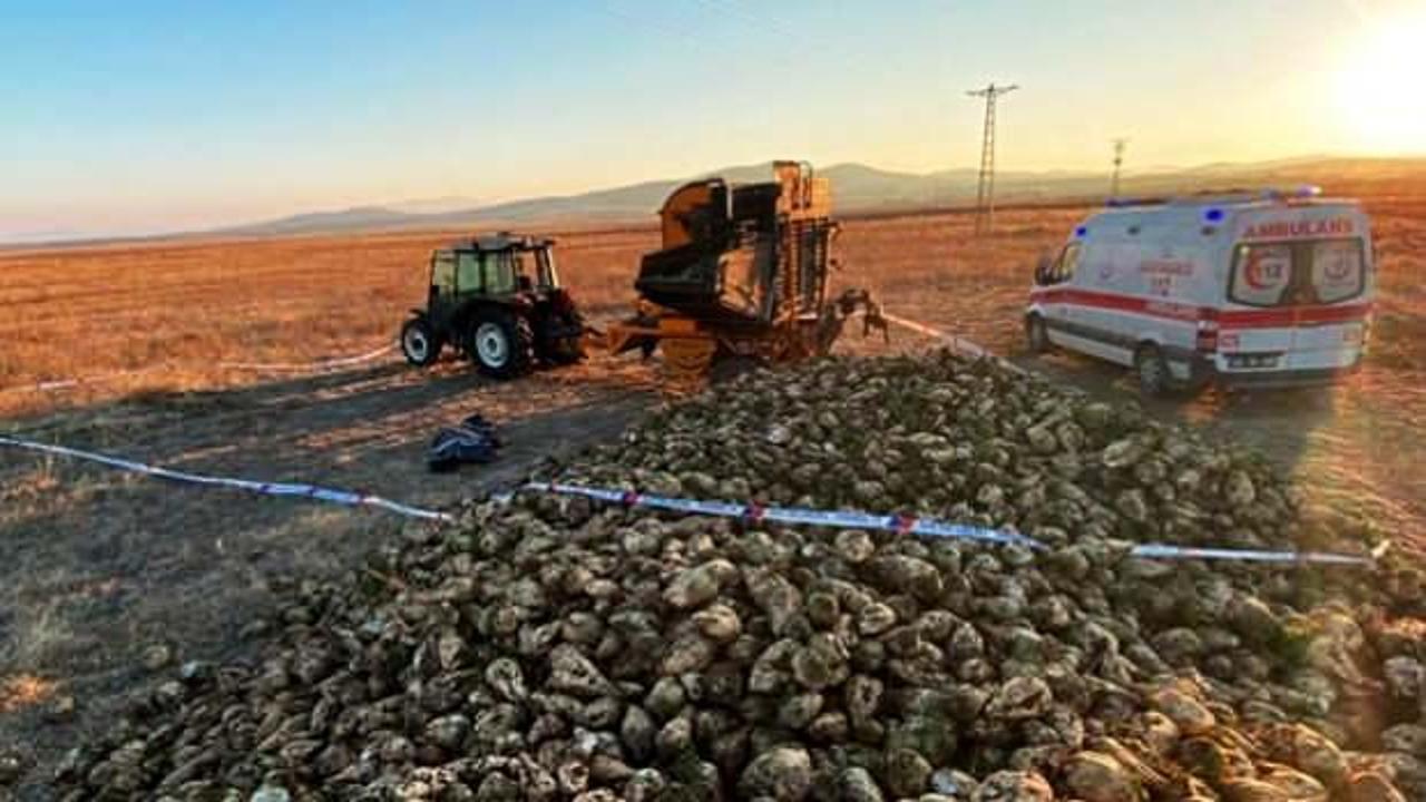 Aksaray&rsquo;da pancar toplama makinesine d&uuml;şen gen&ccedil; &ccedil;ift&ccedil;inin acı &ouml;l&uuml;m&uuml;