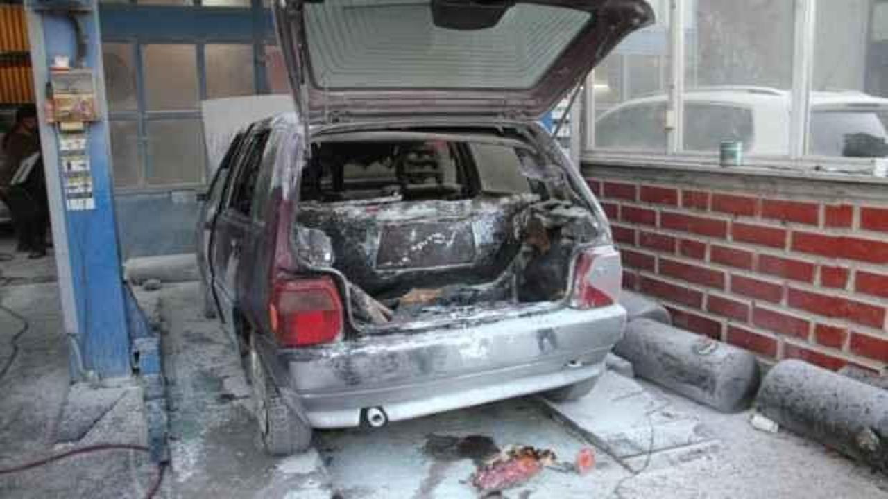 LPG’li otomobil tamiratı sırasında korkunç patlama! Patron ve yanındakiler yaralandı