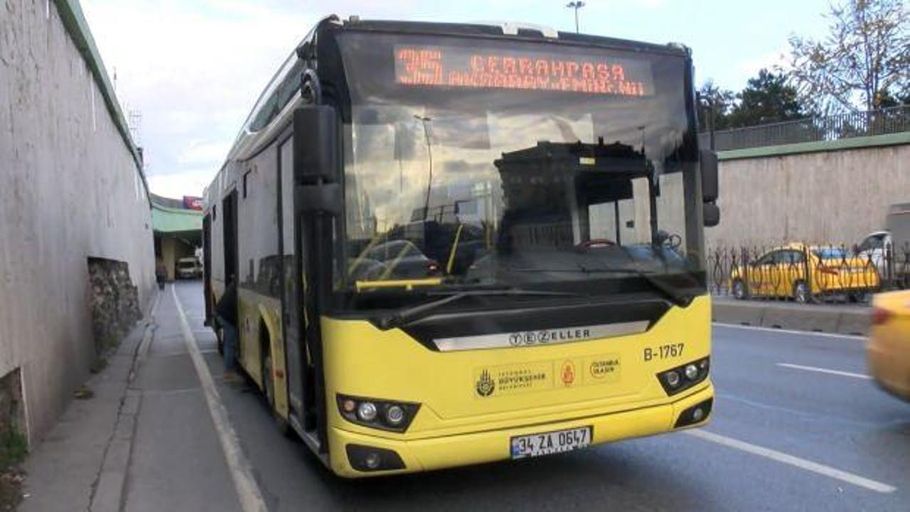 Fatih'te İETT otobüsünde "meşale" paniği 