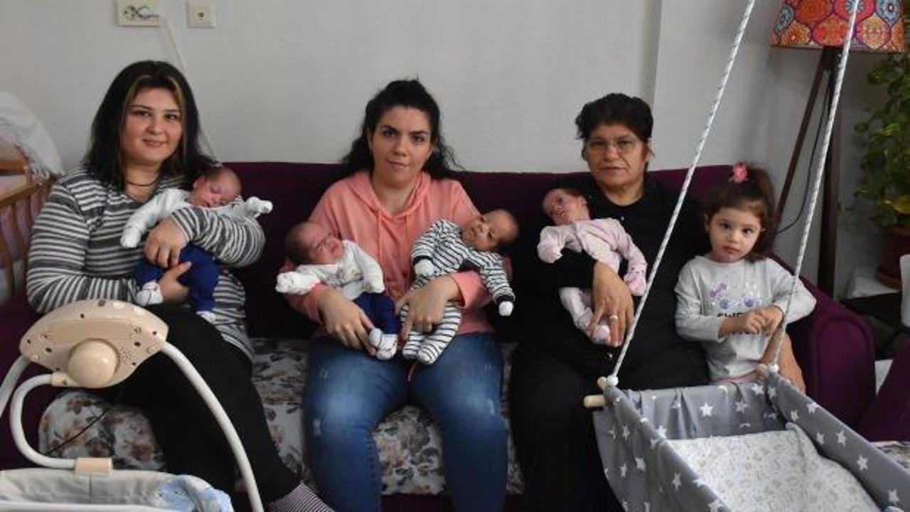 İzmir’de 7 yıllık çocuk özlemleri, dördüzlerle son buldu!