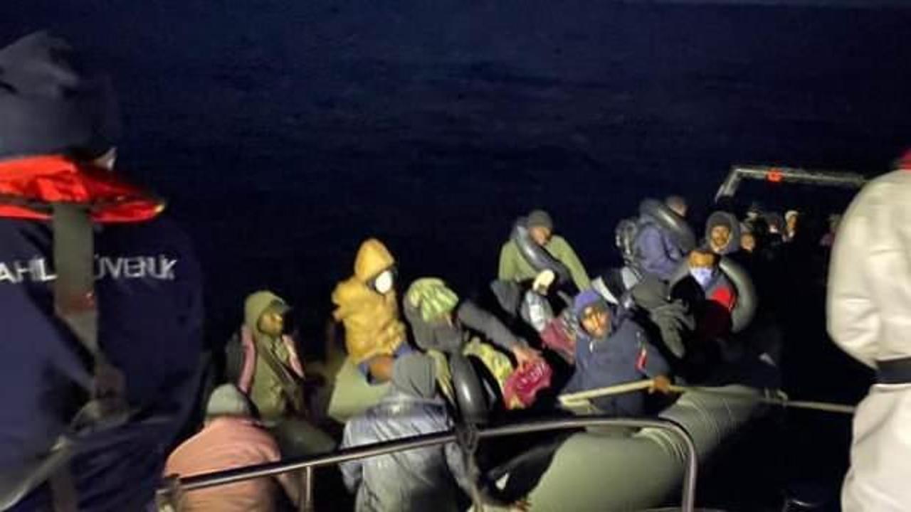 Marmaris'te 34 düzensiz göçmen kurtarıldı