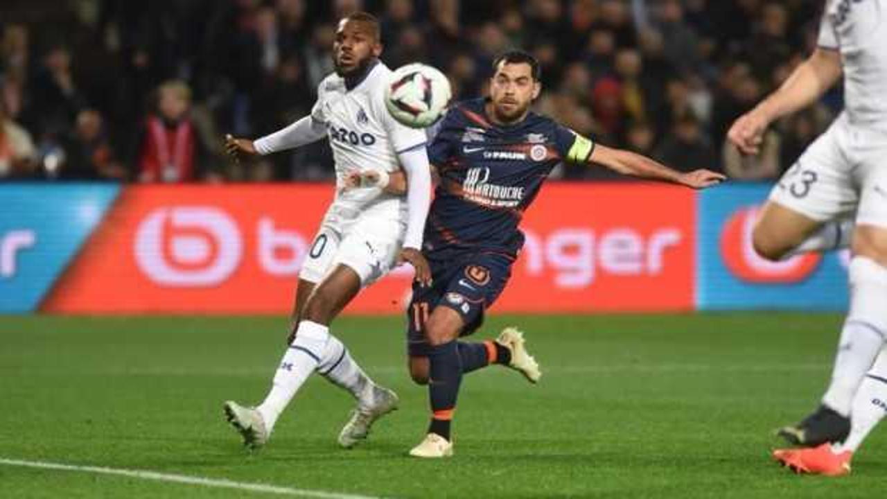 10 kişi kalan Marsilya Montpellier'i 2 golle yıktı!