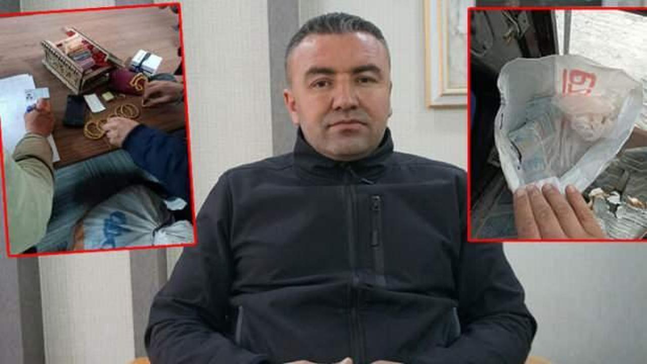 G&ouml;n&uuml;ll&uuml; kep&ccedil;e operat&ouml;r&uuml;, 2 enkazda bulduğu ziynet eşyası ve parayı polise teslim etti