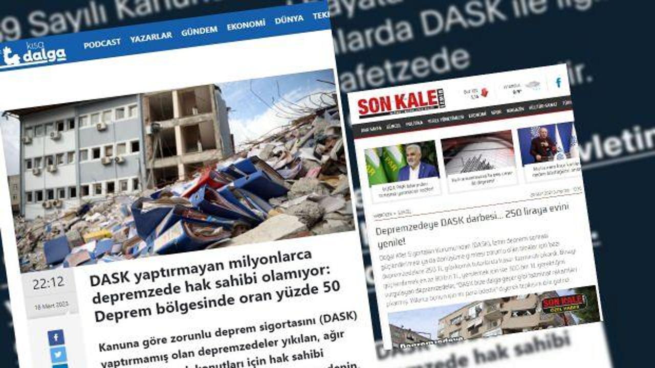 "DASK'ı olmayan depremzedeler devletten ev sahibi olamayacak" iddiası yalanlandı